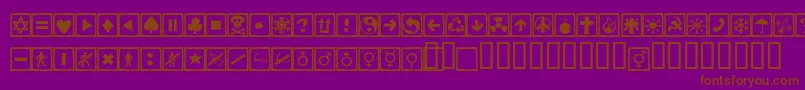 Alesignscagell-Schriftart – Braune Schriften auf violettem Hintergrund