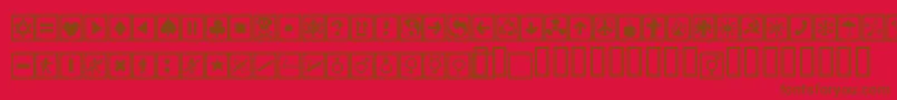 フォントAlesignscagell – 赤い背景に茶色の文字