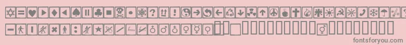 フォントAlesignscagell – ピンクの背景に灰色の文字
