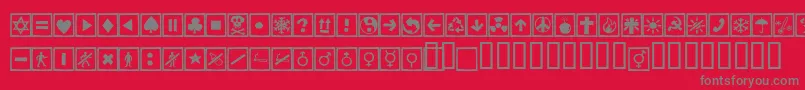 Alesignscagell-fontti – harmaat kirjasimet punaisella taustalla