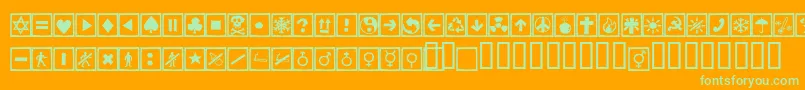 Шрифт Alesignscagell – зелёные шрифты на оранжевом фоне