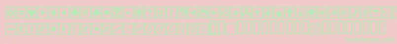 Alesignscagell-fontti – vihreät fontit vaaleanpunaisella taustalla