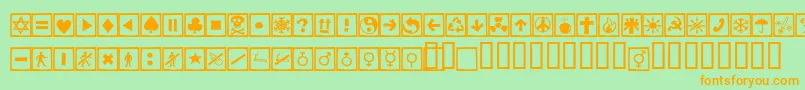 Alesignscagell Font – Orange Fonts on Green Background