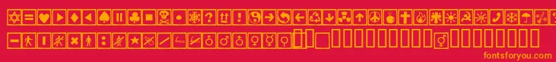 Alesignscagell Font – Orange Fonts on Red Background