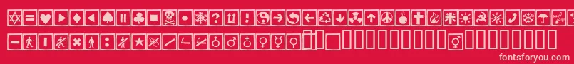 フォントAlesignscagell – 赤い背景にピンクのフォント