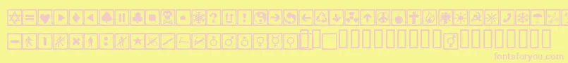Alesignscagell Font – Pink Fonts on Yellow Background