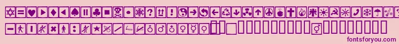 フォントAlesignscagell – ピンクの背景に紫のフォント