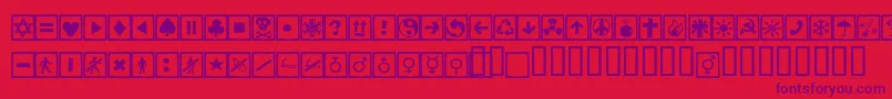 Alesignscagell-fontti – violetit fontit punaisella taustalla