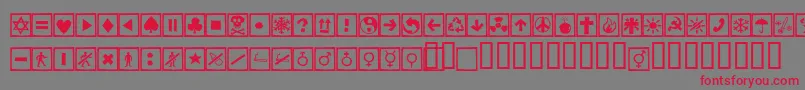 Alesignscagell-fontti – punaiset fontit harmaalla taustalla