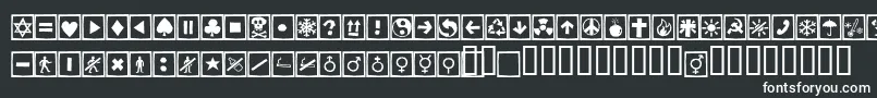 Alesignscagell-fontti – valkoiset fontit mustalla taustalla