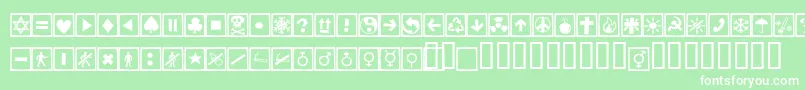 Alesignscagell-fontti – valkoiset fontit vihreällä taustalla