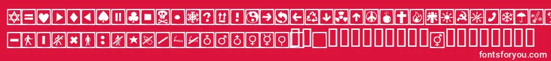 Alesignscagell-fontti – valkoiset fontit punaisella taustalla