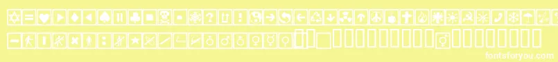 Alesignscagell-fontti – valkoiset fontit keltaisella taustalla