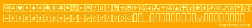 Alesignscagell Font – Yellow Fonts on Orange Background