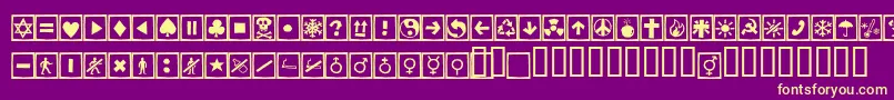 フォントAlesignscagell – 紫の背景に黄色のフォント