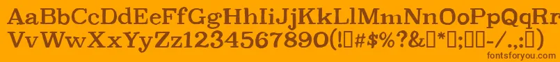 CfpetersonpersonalRegular-Schriftart – Braune Schriften auf orangefarbenem Hintergrund