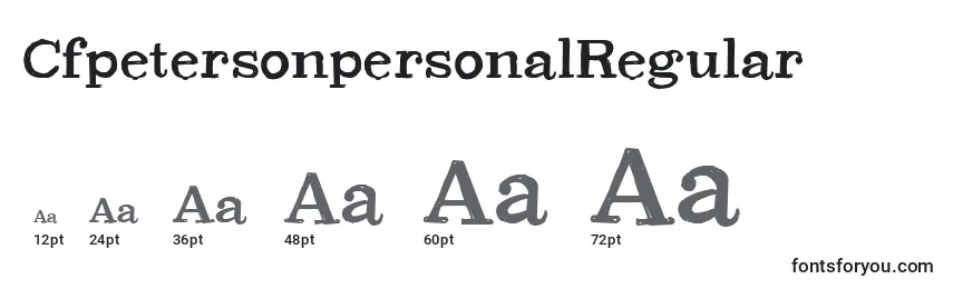 Размеры шрифта CfpetersonpersonalRegular