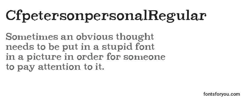 Review of the CfpetersonpersonalRegular Font