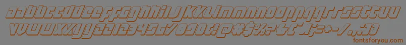 Czcionka Exoplanet3Dital – brązowe czcionki na szarym tle