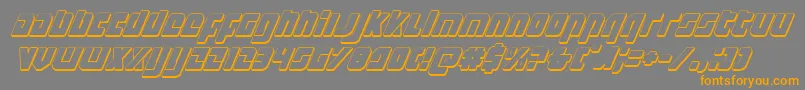 Czcionka Exoplanet3Dital – pomarańczowe czcionki na szarym tle
