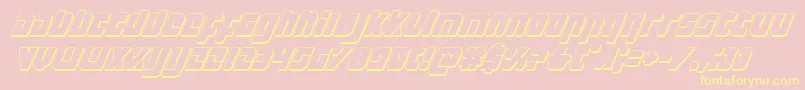 Exoplanet3Dital-Schriftart – Gelbe Schriften auf rosa Hintergrund