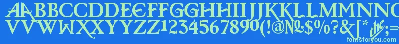 BarisCerinRegular Font – Green Fonts on Blue Background