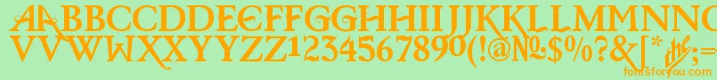 BarisCerinRegular Font – Orange Fonts on Green Background