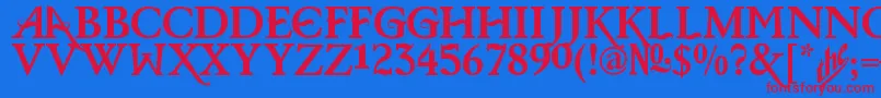 BarisCerinRegular Font – Red Fonts on Blue Background