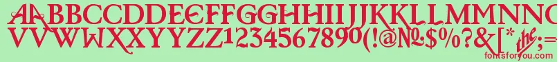 BarisCerinRegular Font – Red Fonts on Green Background