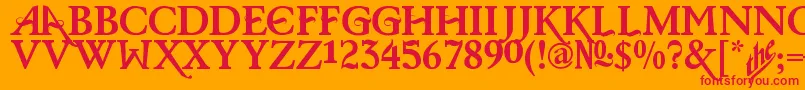 BarisCerinRegular Font – Red Fonts on Orange Background