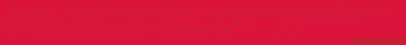 Znikomitsc-Schriftart – Braune Schriften auf rotem Hintergrund