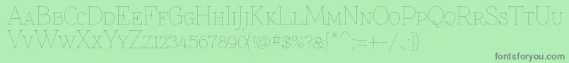 Znikomitsc Font – Gray Fonts on Green Background