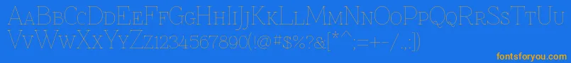 Znikomitsc Font – Orange Fonts on Blue Background