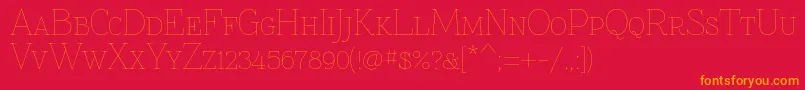 Znikomitsc Font – Orange Fonts on Red Background