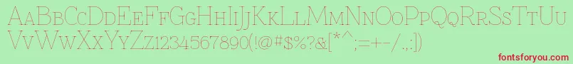 Znikomitsc Font – Red Fonts on Green Background