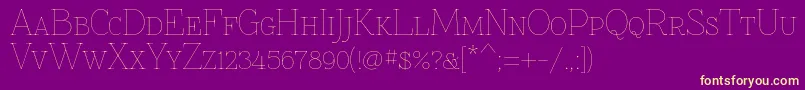 Znikomitsc Font – Yellow Fonts on Purple Background