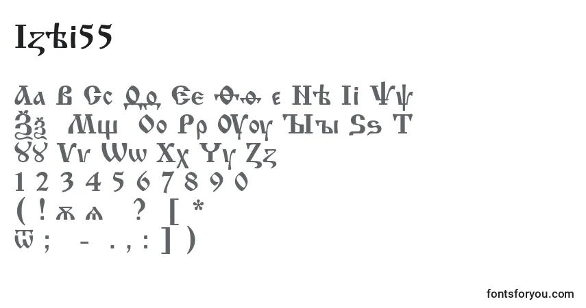 Schriftart Izhit55 – Alphabet, Zahlen, spezielle Symbole