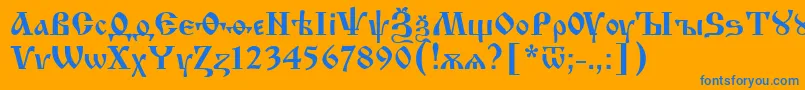 Шрифт Izhit55 – синие шрифты на оранжевом фоне