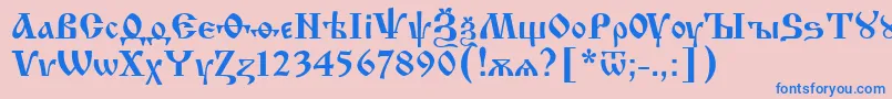 Шрифт Izhit55 – синие шрифты на розовом фоне