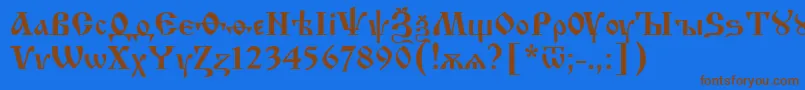 Шрифт Izhit55 – коричневые шрифты на синем фоне