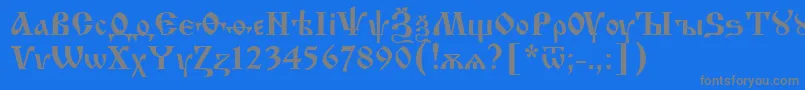 Izhit55-Schriftart – Graue Schriften auf blauem Hintergrund