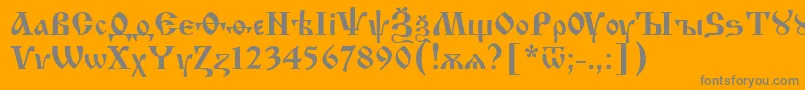 Izhit55-Schriftart – Graue Schriften auf orangefarbenem Hintergrund