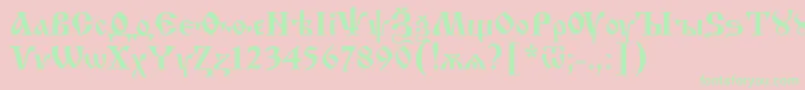 Izhit55-Schriftart – Grüne Schriften auf rosa Hintergrund