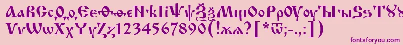 Izhit55-Schriftart – Violette Schriften auf rosa Hintergrund