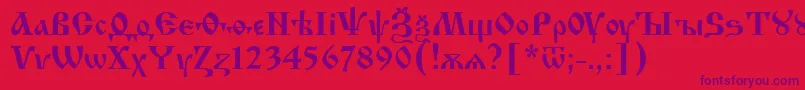 Izhit55 Font – Purple Fonts on Red Background