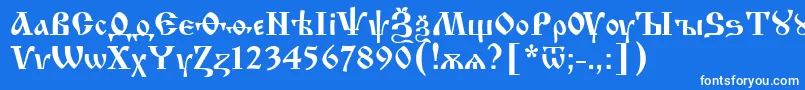 Izhit55-fontti – valkoiset fontit sinisellä taustalla