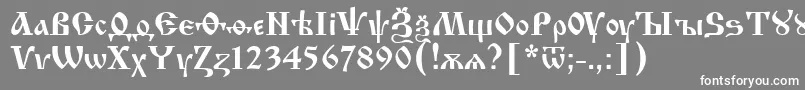 Izhit55-Schriftart – Weiße Schriften auf grauem Hintergrund
