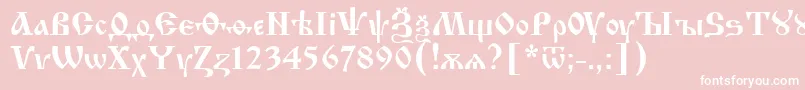 フォントIzhit55 – ピンクの背景に白い文字