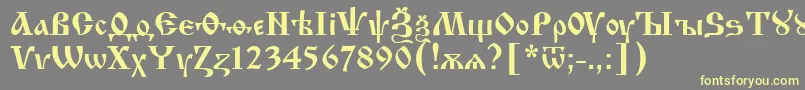 Шрифт Izhit55 – жёлтые шрифты на сером фоне