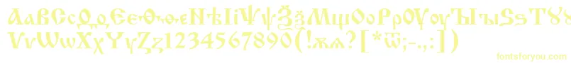 Шрифт Izhit55 – жёлтые шрифты на белом фоне